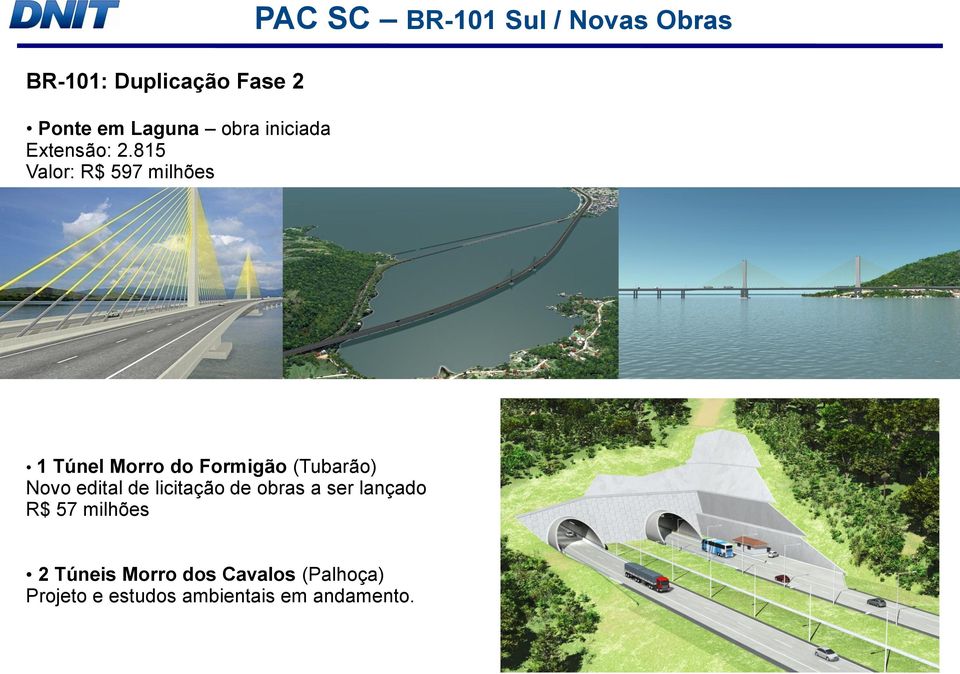 PAC SC BR-101 Sul / Novas Obras 1 Túnel Morro do Formigão (Tubarão) Novo