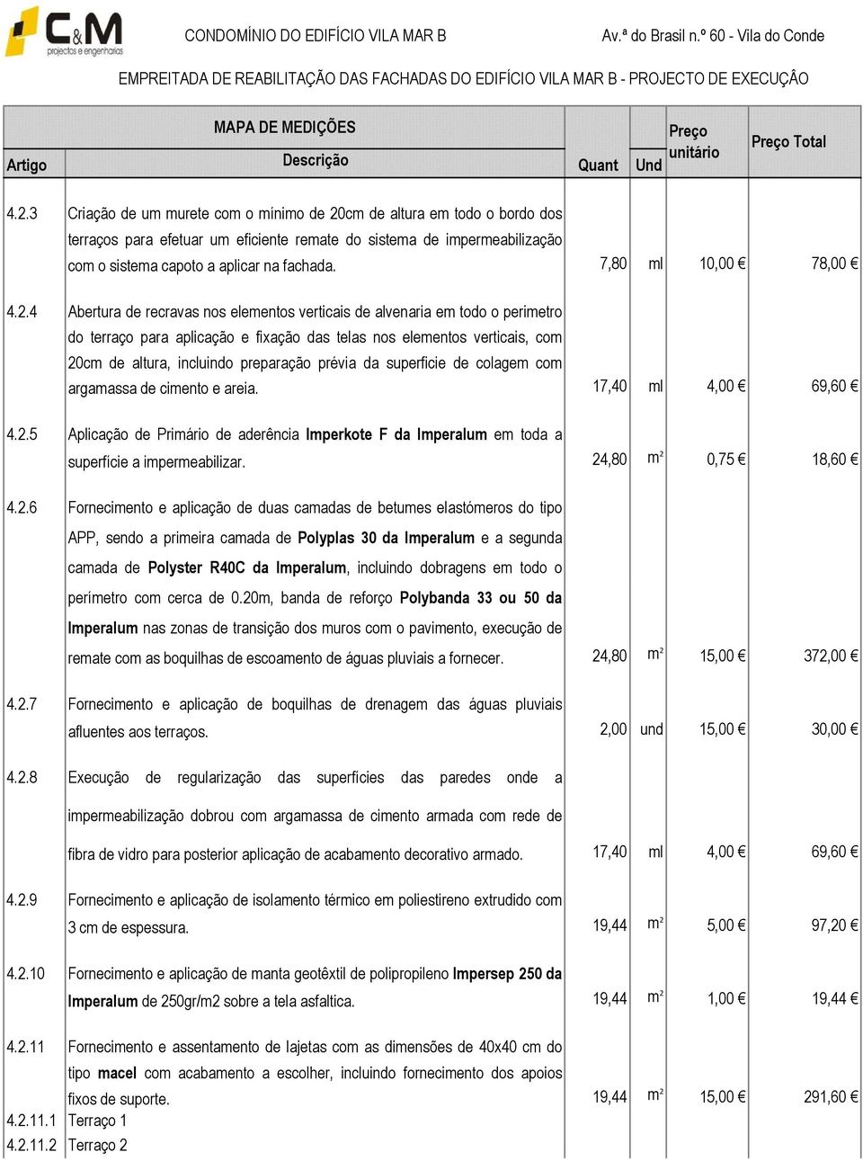 4 Abertura de recravas nos elementos verticais de alvenaria em todo o perimetro do terraço para aplicação e fixação das telas nos elementos verticais, com 20cm de altura, incluindo preparação prévia