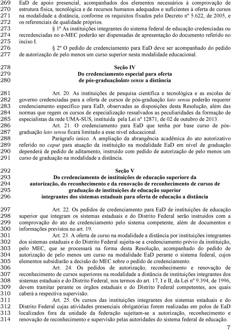 os requisitos fixados pelo Decreto nº 5.622, de 2005, e os referenciais de qualidade próprios.