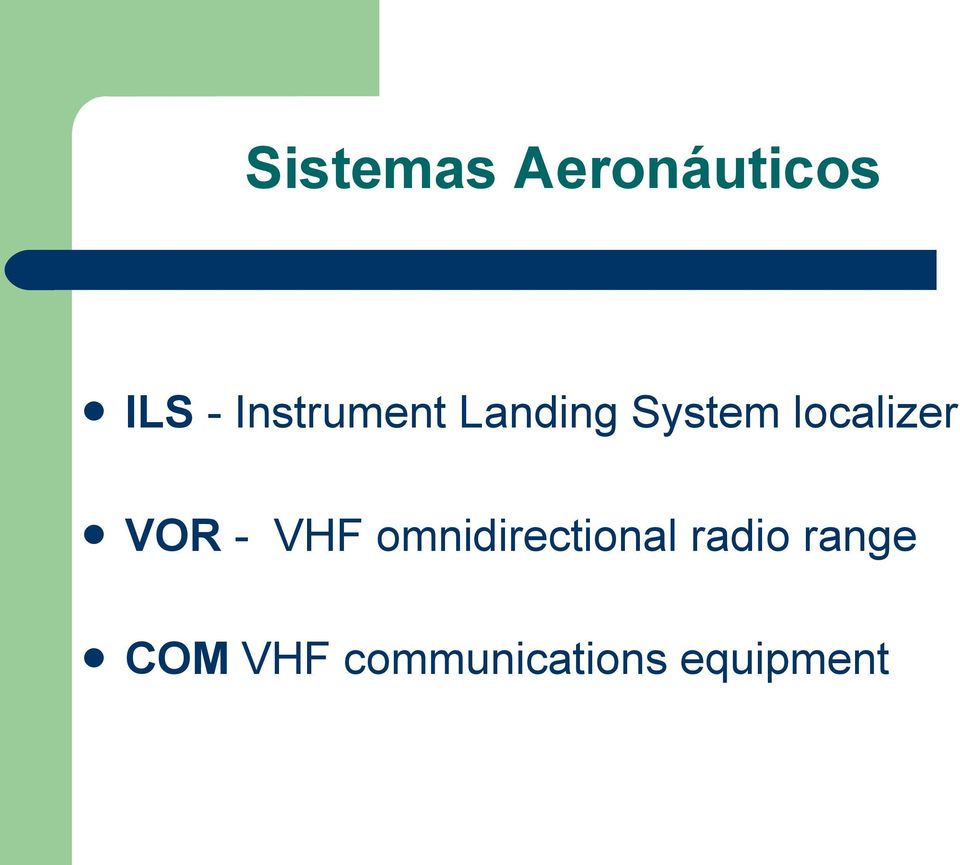 localizer VOR - VHF