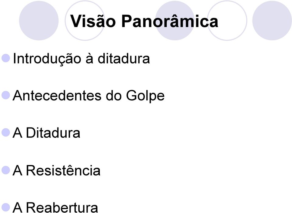 Antecedentes do Golpe A