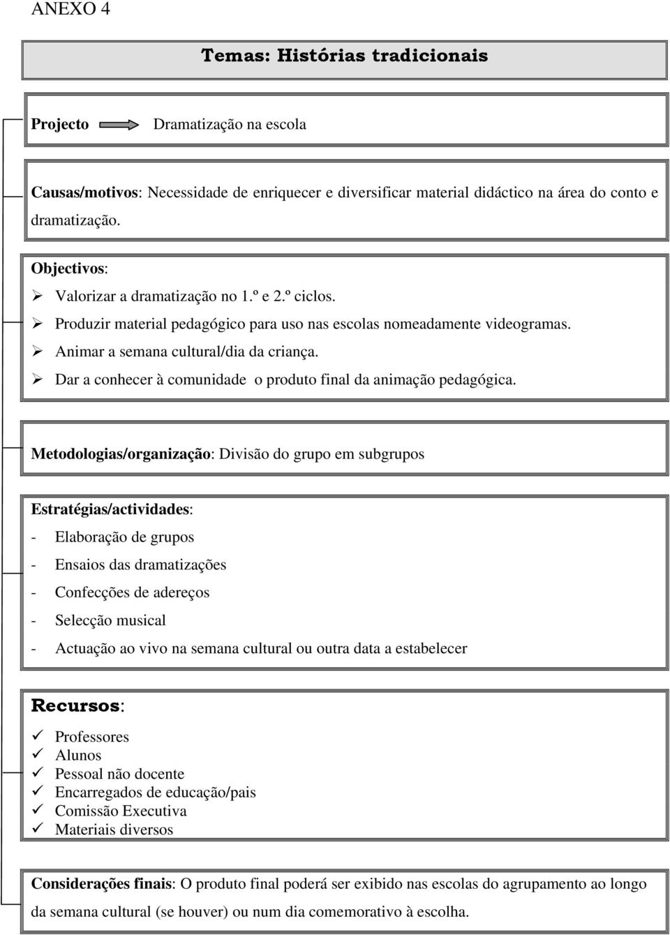 Dar a conhecer à comunidade o produto final da animação pedagógica.