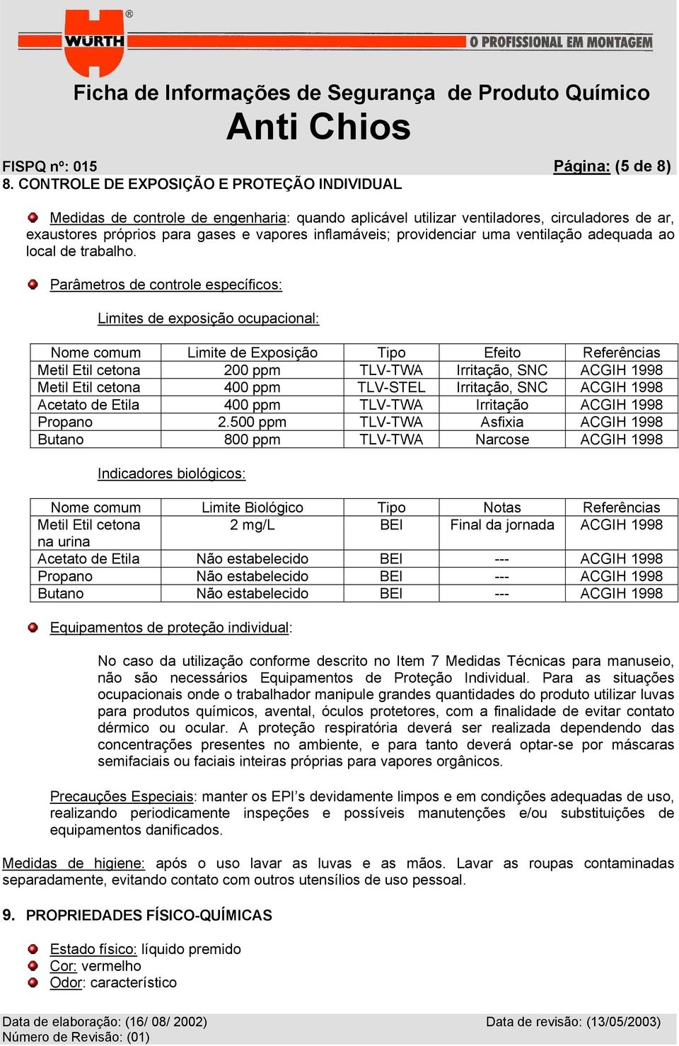 providenciar uma ventilação adequada ao local de trabalho.