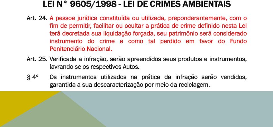 terá decretada sua liquidação forçada, seu patrimônio será considerado instrumento do crime e como tal perdido em favor do Fundo Penitenciário