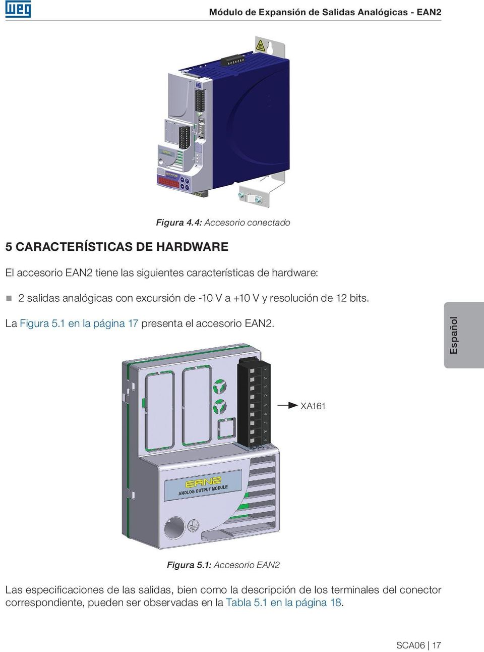 analógicas con excursión de -10 V a +10 V y resolución de 12 bits. La Figura 5.1 en la página 17 presenta el accesorio EAN2.