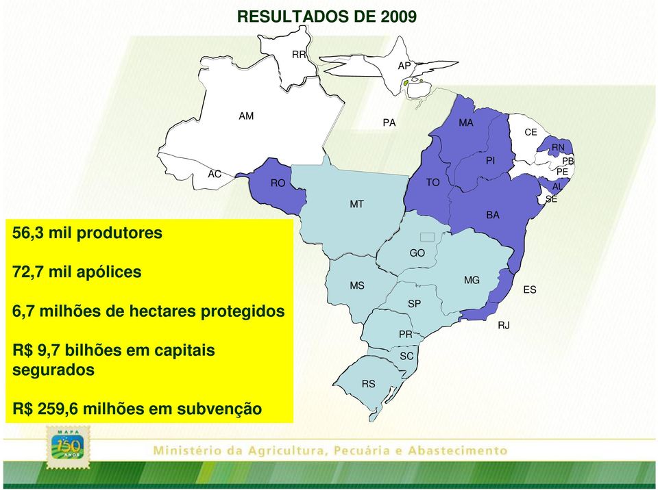 milhões de hectares protegidos R$ 9,7 bilhões em capitais
