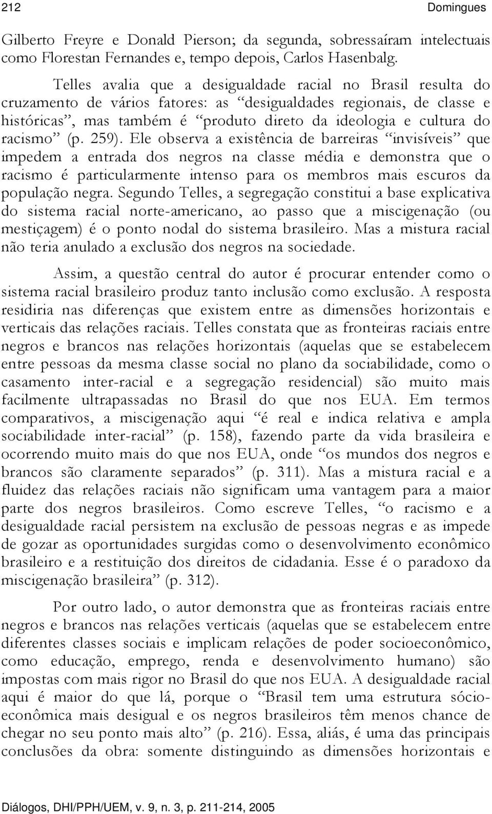 racismo (p. 259).