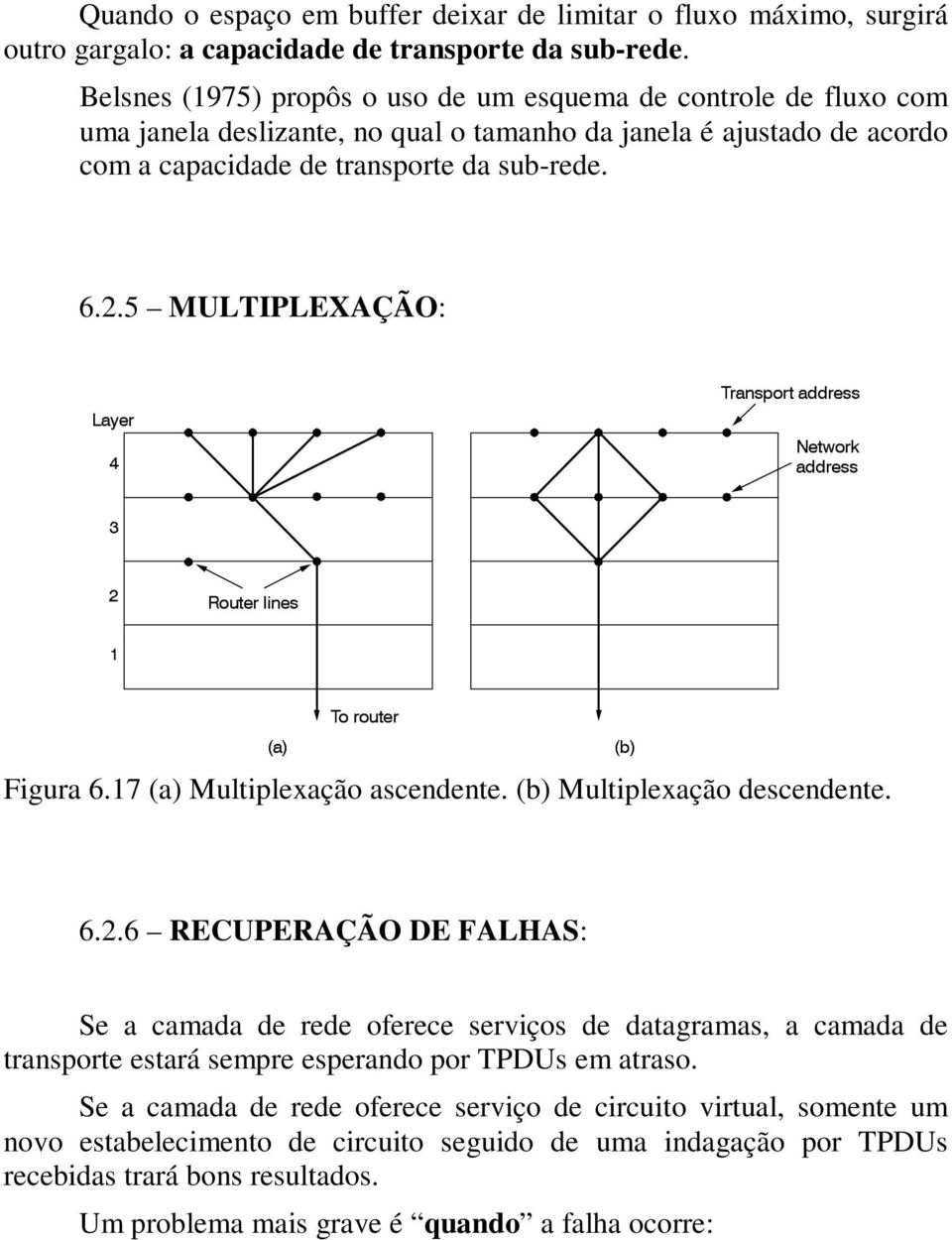 5 MULTIPLEXAÇÃO: Figura 6.17 (a) Multiplexação ascendente. (b) Multiplexação descendente. 6.2.