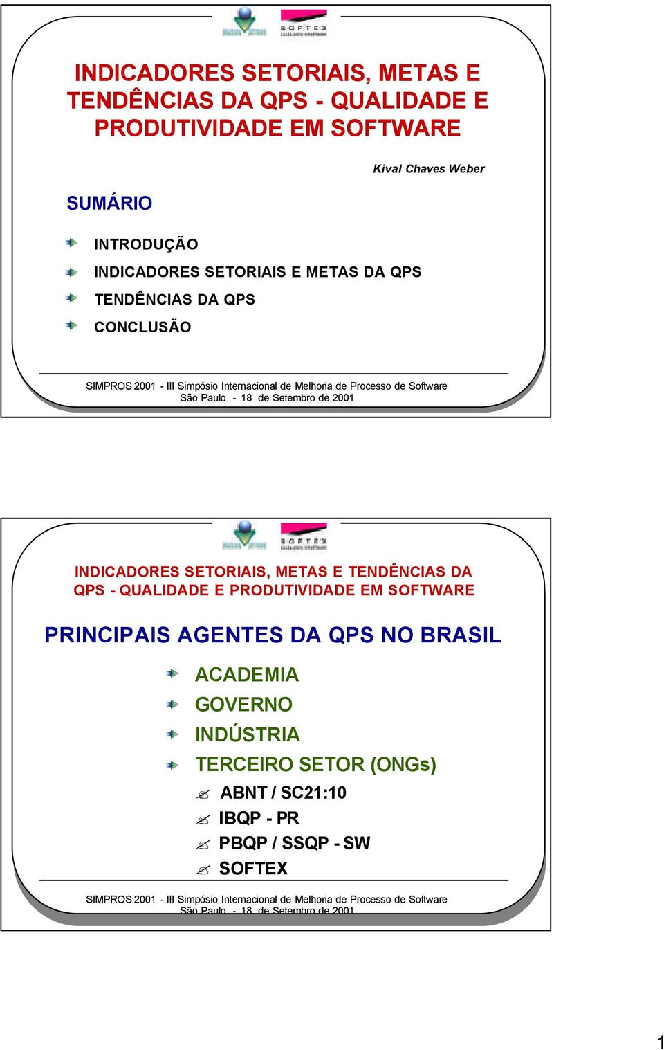 QPS CONCLUSÃO Kival Chaves Weber PRINCIPAIS AGENTES DA QPS NO BRASIL ACADEMIA