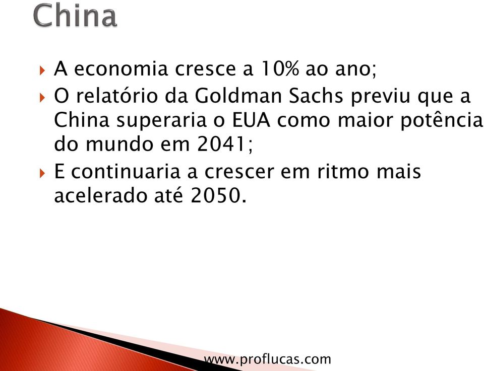 como maior potência do mundo em 2041; E continuaria