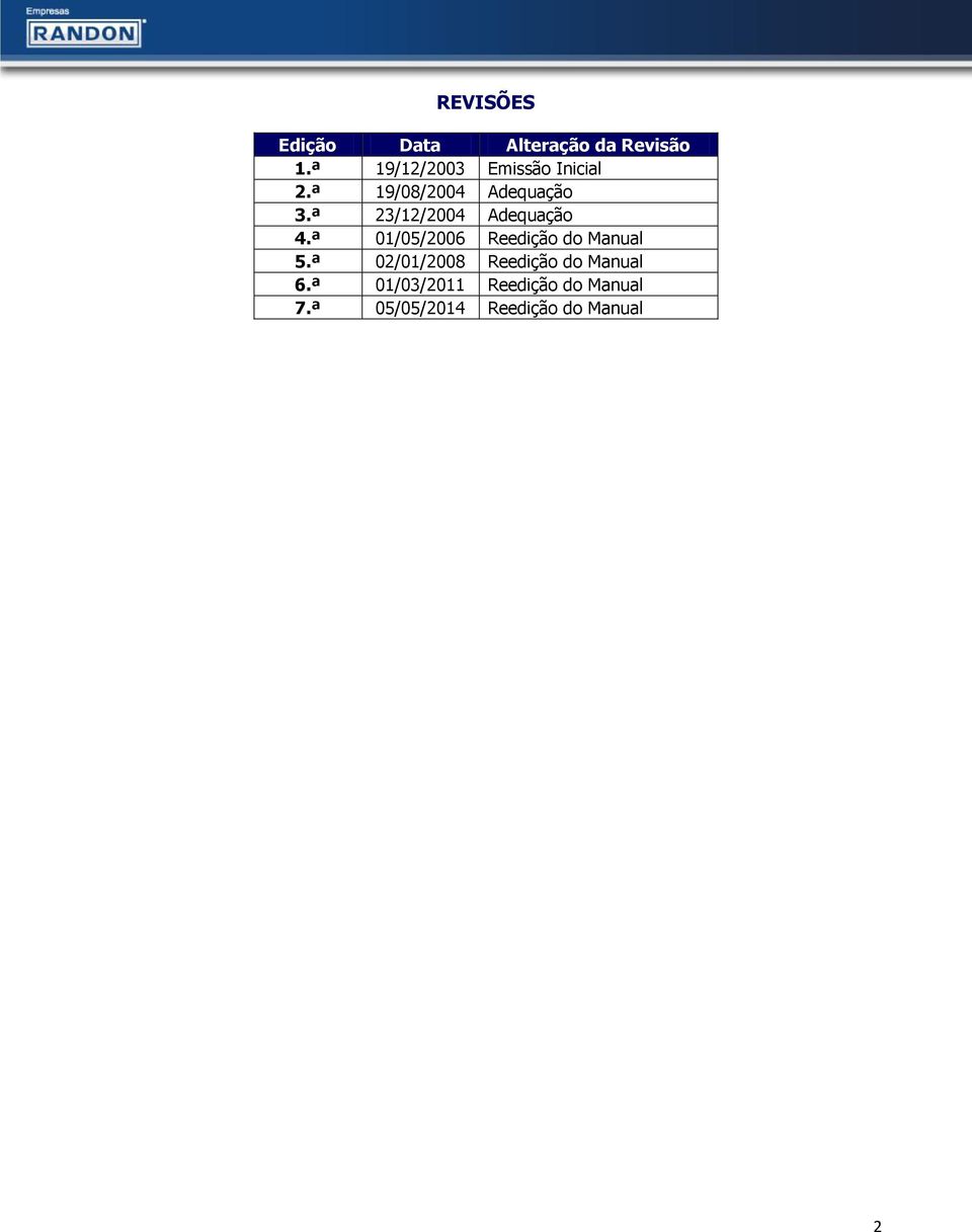 ª 23/12/2004 Adequação 4.ª 01/05/2006 Reedição do Manual 5.