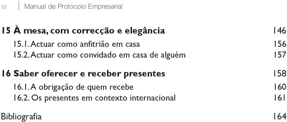 Actuar como convidado em casa de alguém 157 16 Saber oferecer e receber