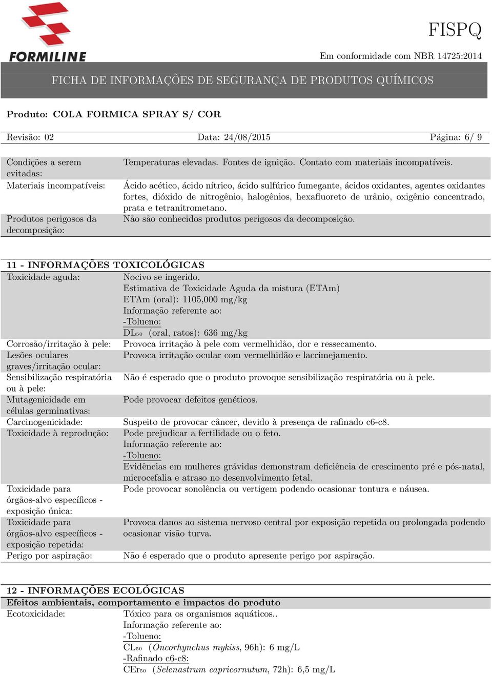 Ácido acético, ácido nítrico, ácido sulfúrico fumegante, ácidos oxidantes, agentes oxidantes fortes, dióxido de nitrogênio, halogênios, hexafluoreto de urânio, oxigênio concentrado, prata e