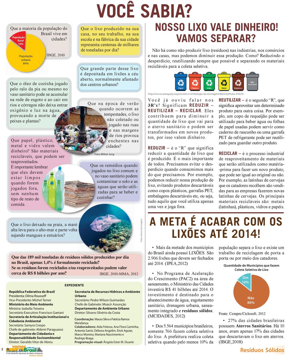 peixes e plantas? Que papel, plástico, metal e vidro valem dinheiro? São materiais recicláveis, que podem ser reaproveitados.