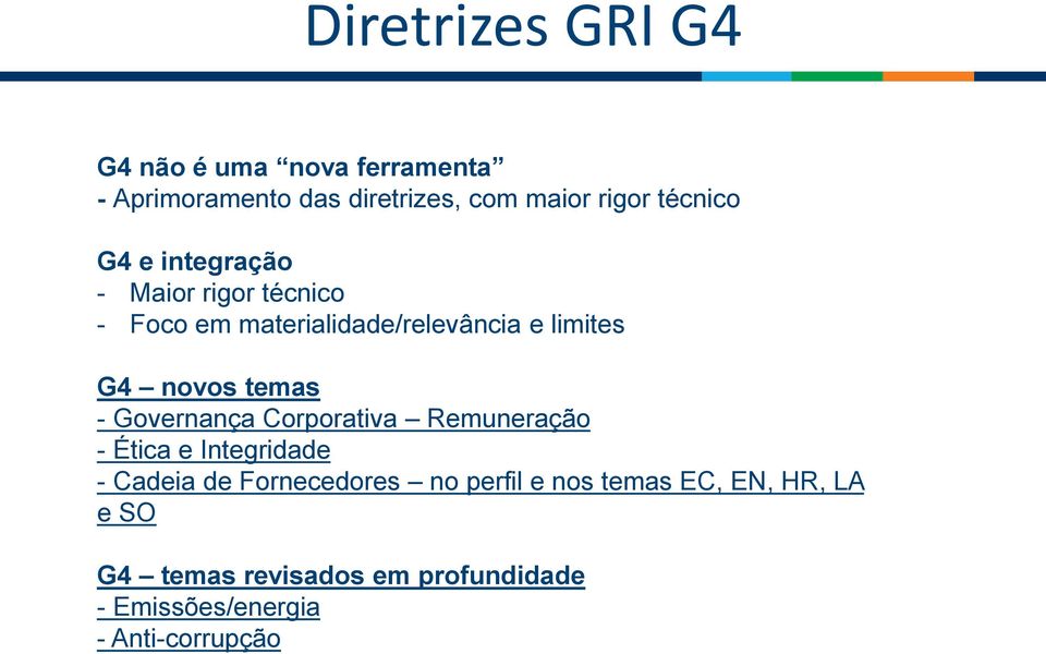 temas - Governança Corporativa Remuneração - Ética e Integridade - Cadeia de Fornecedores no perfil