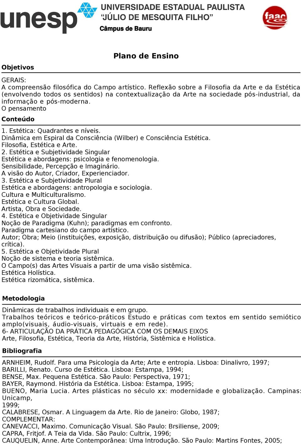 Estética: Quadrantes e níveis. Dinâmica em Espiral da Consciência (Wilber) e Consciência Estética. Filosofia, Estética e Arte. 2.