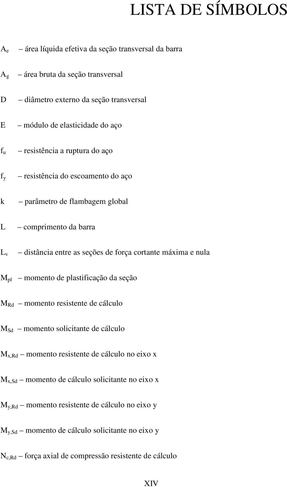 nula M pl momento de plastificação da seção M Rd momento resistente de cálculo M Sd momento solicitante de cálculo M x,rd momento resistente de cálculo no eixo x M x,sd momento de