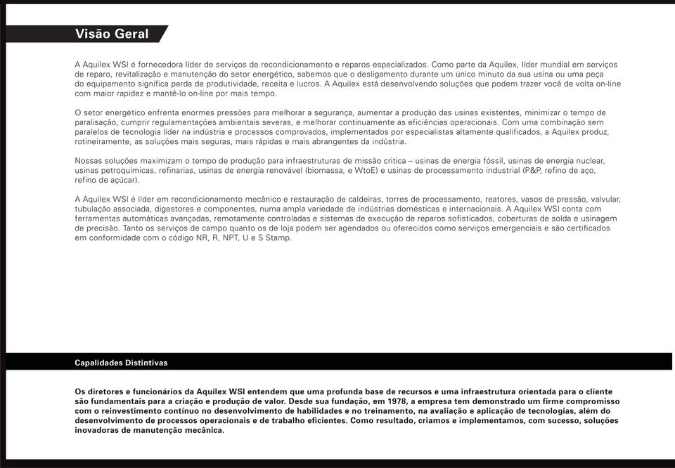 significa perda de produtividade, receita e lucros. A Aquilex está desenvolvendo soluções que podem trazer você de volta on-line com maior rapidez e mantê-lo on-line por mais tempo.