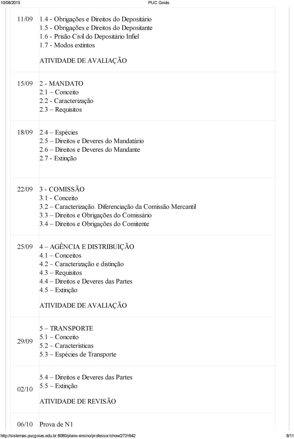 2 Caracterização. Diferenciação da Comissão Mercantil 3.3 Direitos e Obrigações do Comissário 3.4 Direitos e Obrigações do Comitente 25/09 4 AGÊNCIA E DISTRIBUIÇÃO 4.1 Conceitos 4.