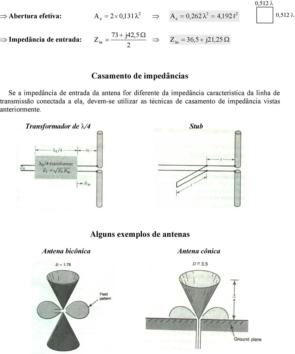 caacteística da linha de tansmissão conectada a ela, devem-se utiliza as técnicas de casamento de