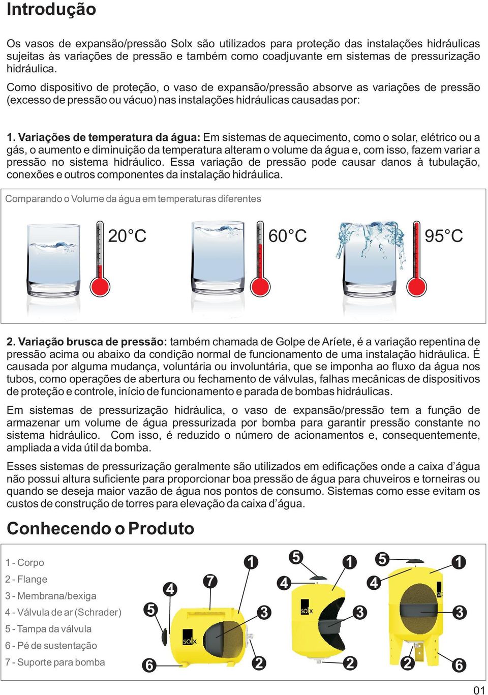 Variações de temperatura da água: Em sistemas de aquecimento, como o solar, elétrico ou a gás, o aumento e diminuição da temperatura alteram o volume da água e, com isso, fazem variar a pressão no