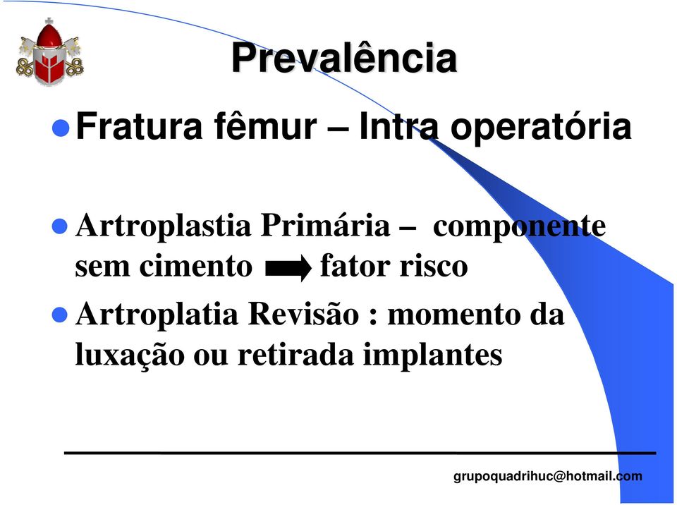 componente sem cimento fator risco