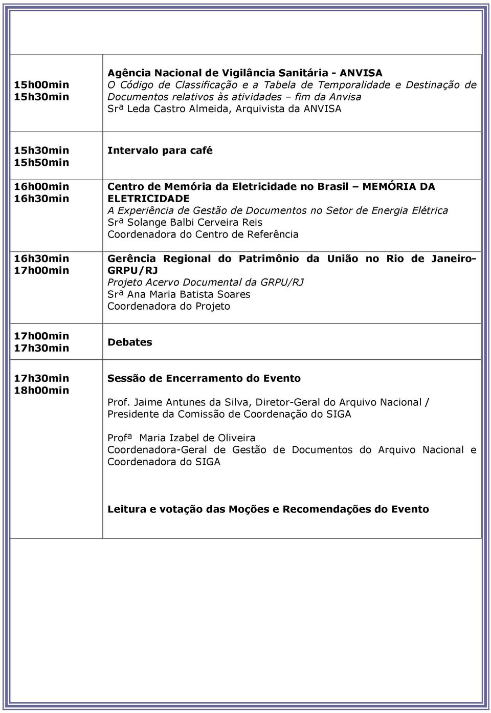 Gestão de Documentos no Setor de Energia Elétrica Srª Solange Balbi Cerveira Reis Coordenadora do Centro de Referência Gerência Regional do Patrimônio da União no Rio de Janeiro- GRPU/RJ Projeto