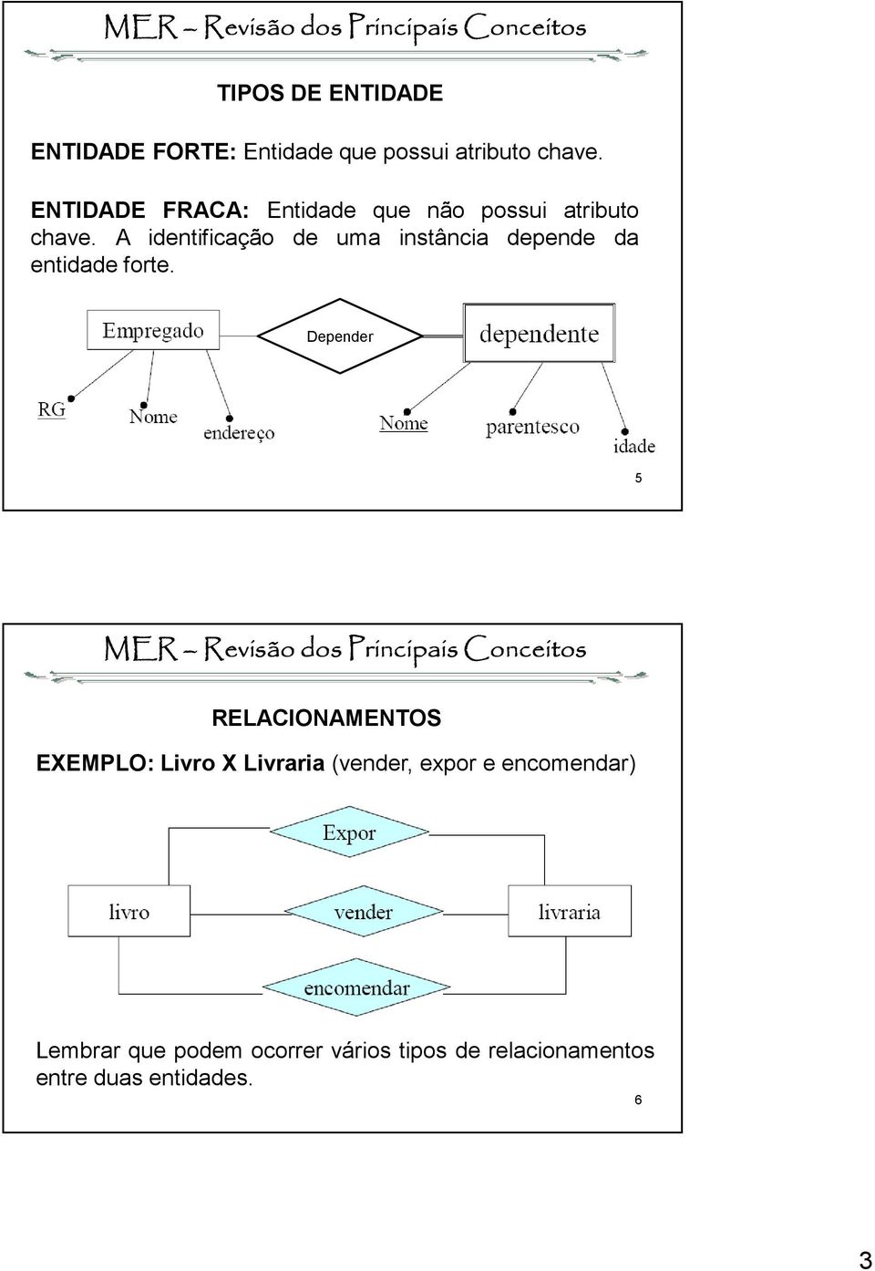 A identificação de uma instância depende da entidade forte.