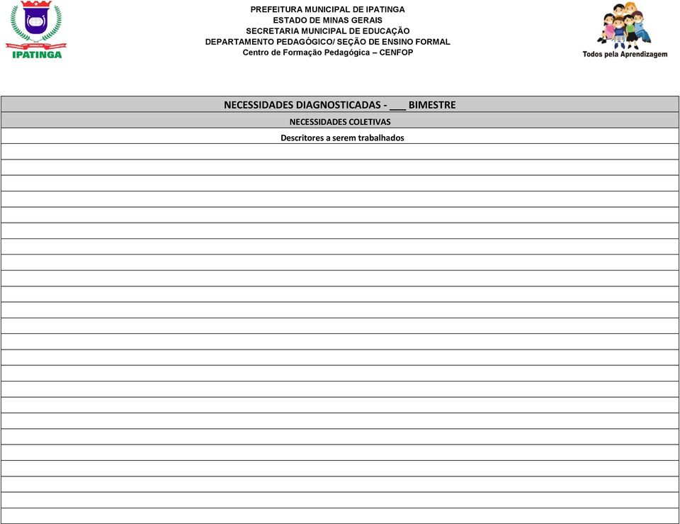 FORMAL Centro de Formação Pedagógica CENFOP NECESSIDADES