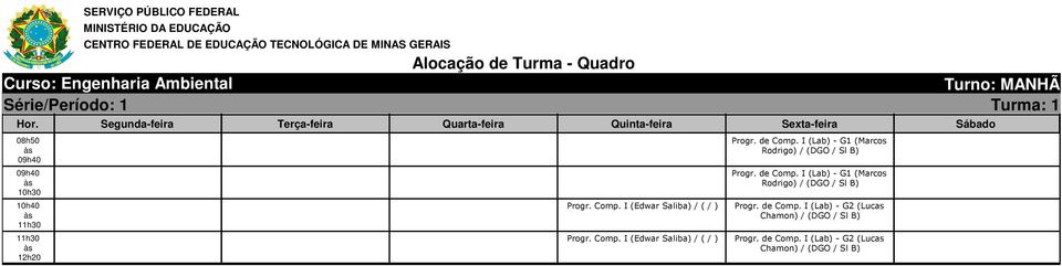 I (Lab) - G1 (Marcos Rodrigo) / (DGO / Sl B) Progr. de Comp.