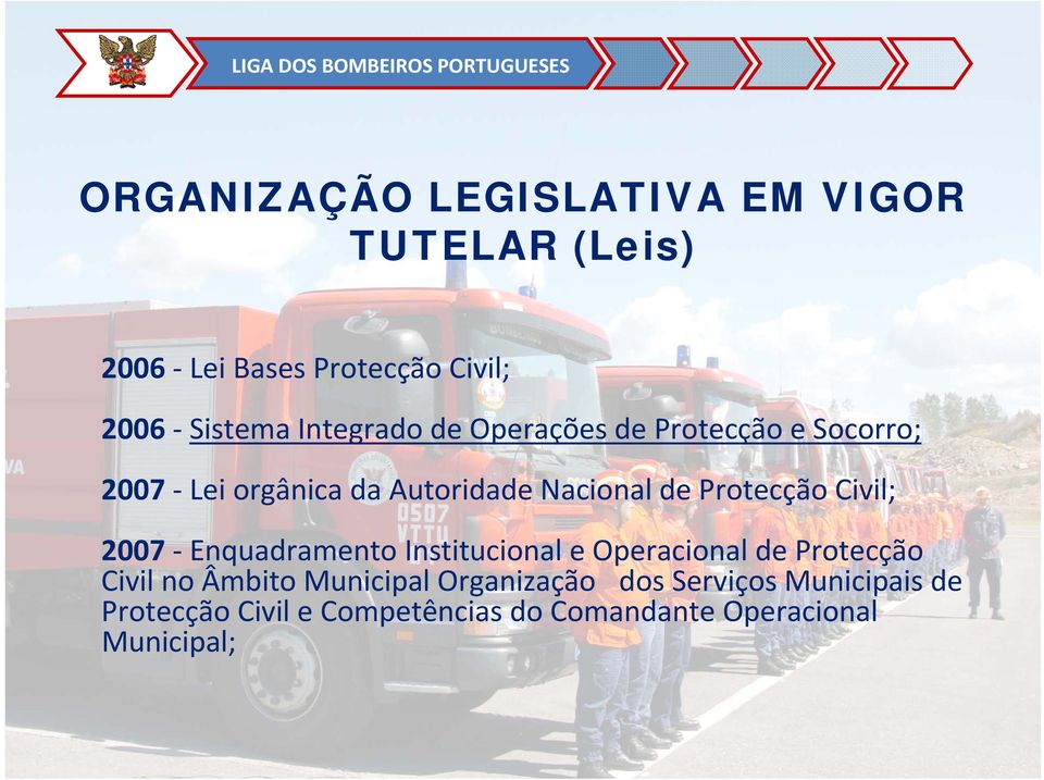 Protecção Civil; 2007 Enquadramento Institucional e Operacional de Protecção Civil no Âmbito