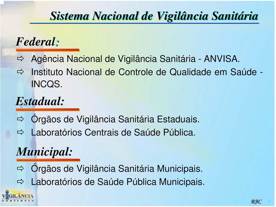 Estadual: Órgãos de Vigilância Sanitária Estaduais.
