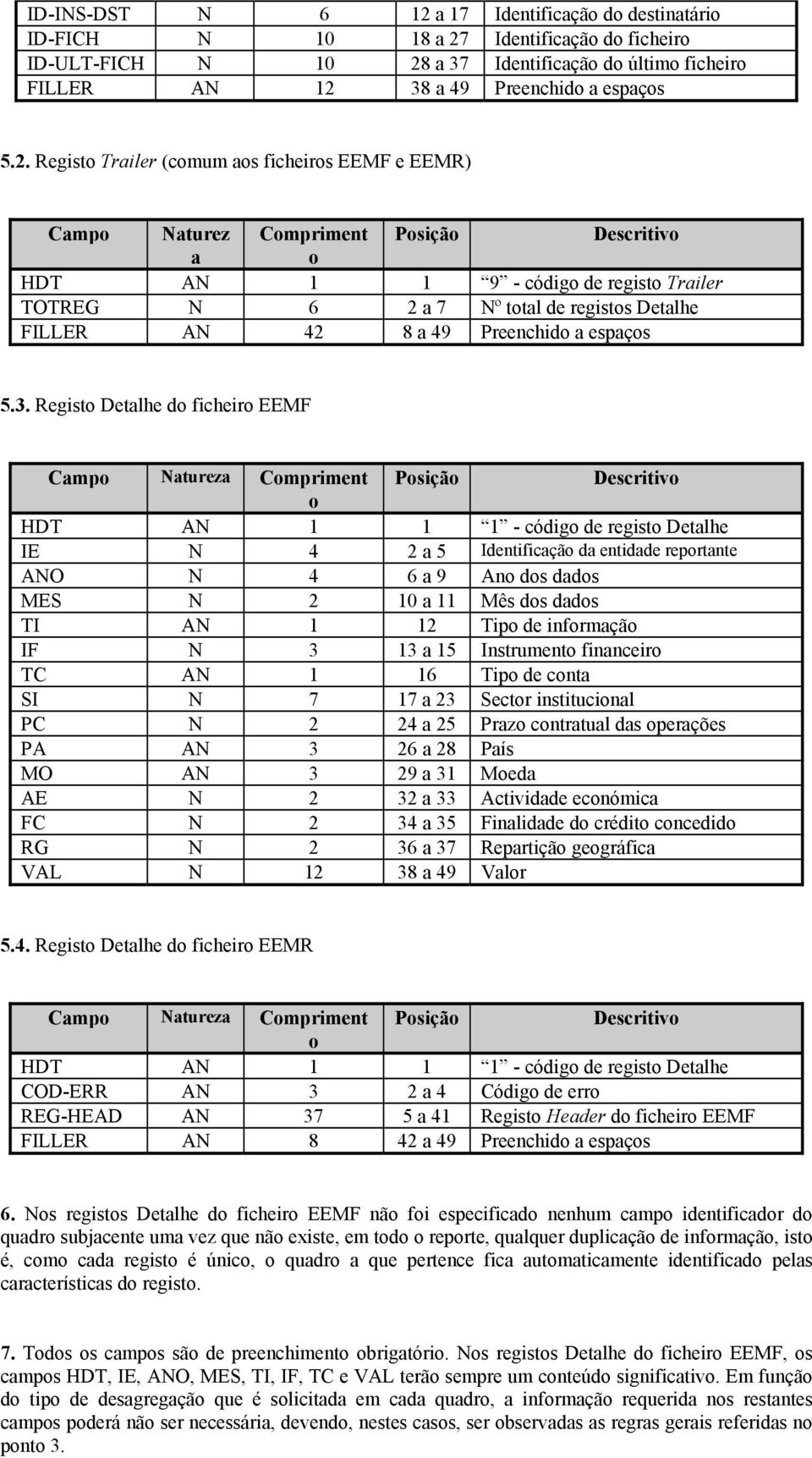 42 8 a 49 Preenchido a espaços 5.3.