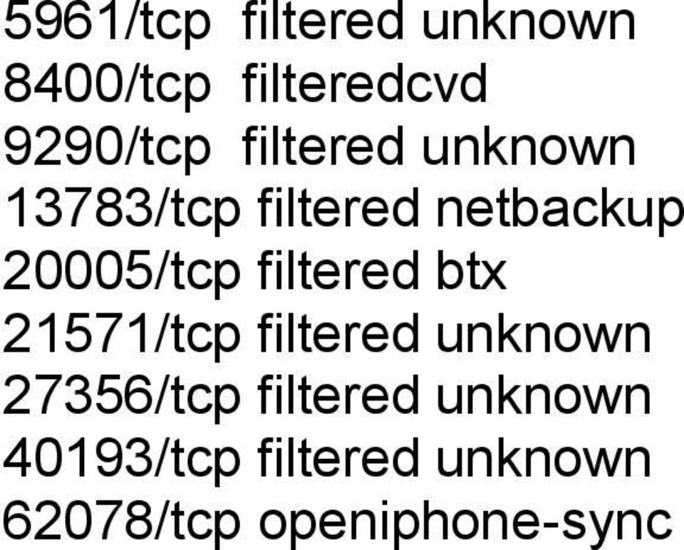 filtered btx 21571/tcp filtered unknown 27356/tcp