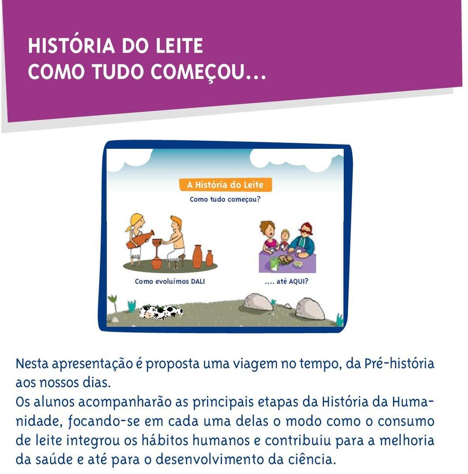 Os alunos acompanharão as principais etapas da História da Humanidade, focando-se em cada uma delas o modo