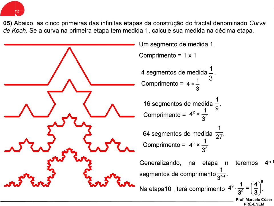 Comprimento = 1 x 1 1 4 segmentos de medida. 1 3 Comprimento = 4 3 1 16 segmentos de medida.