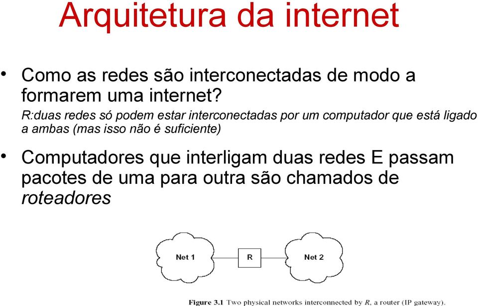 R:duas redes só podem estar interconectadas por um computador que está