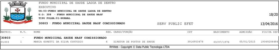 SAUDE NASF COMISSIONADO 81003 1 MARIA GORETTI DA SILVA CUSTODIO