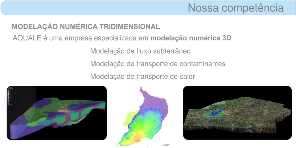 numérica 3D Modelação de fluxo subterrâneo Modelação