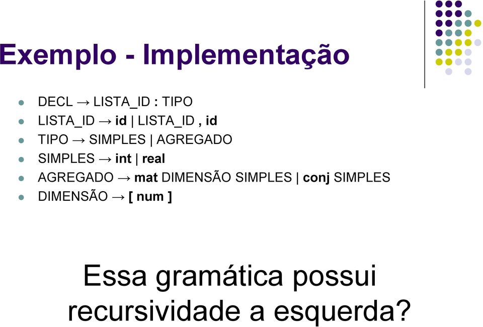 real AGREGADO mat DIMENSÃO SIMPLES conj SIMPLES