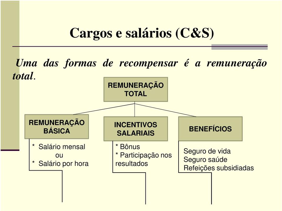 REMUNERAÇÃO TOTAL REMUNERAÇÃO BÁSICA * Salário mensal ou * Salário