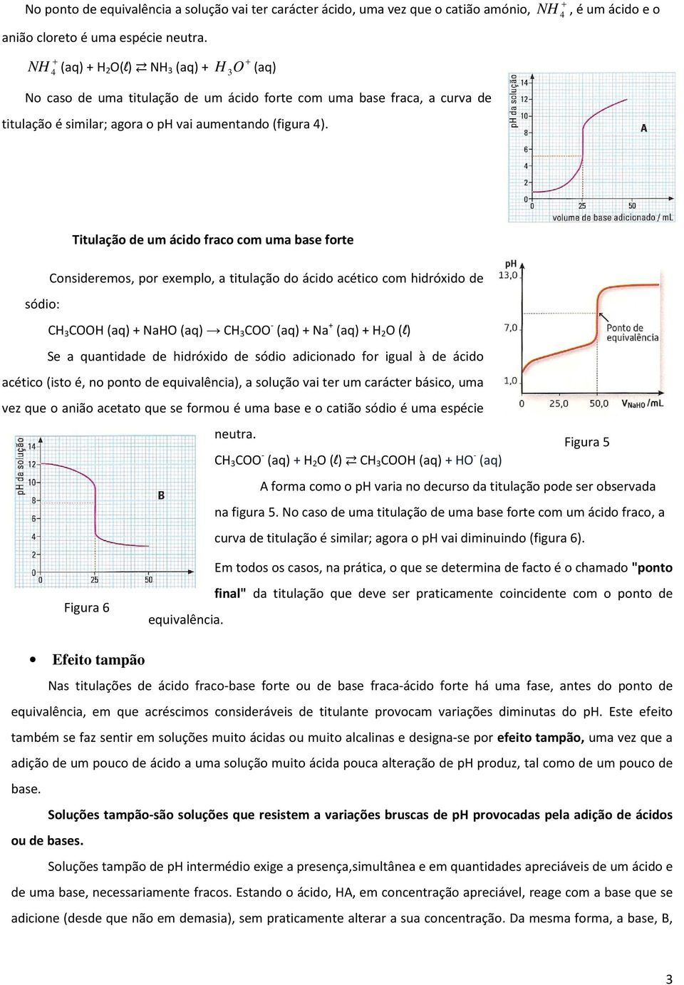 , é um ácido e o Titulação de um ácido fraco com uma base forte Figura Consideremos, por exemplo, a titulação do ácido acético com hidróxido de sódio: CH COOH (aq) NaHO (aq) CH COO - (aq) Na (aq) H 2