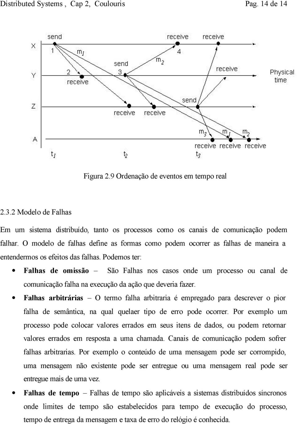 O modelo de falhas define as formas como podem ocorrer as falhas de maneira a entendermos os efeitos das falhas.