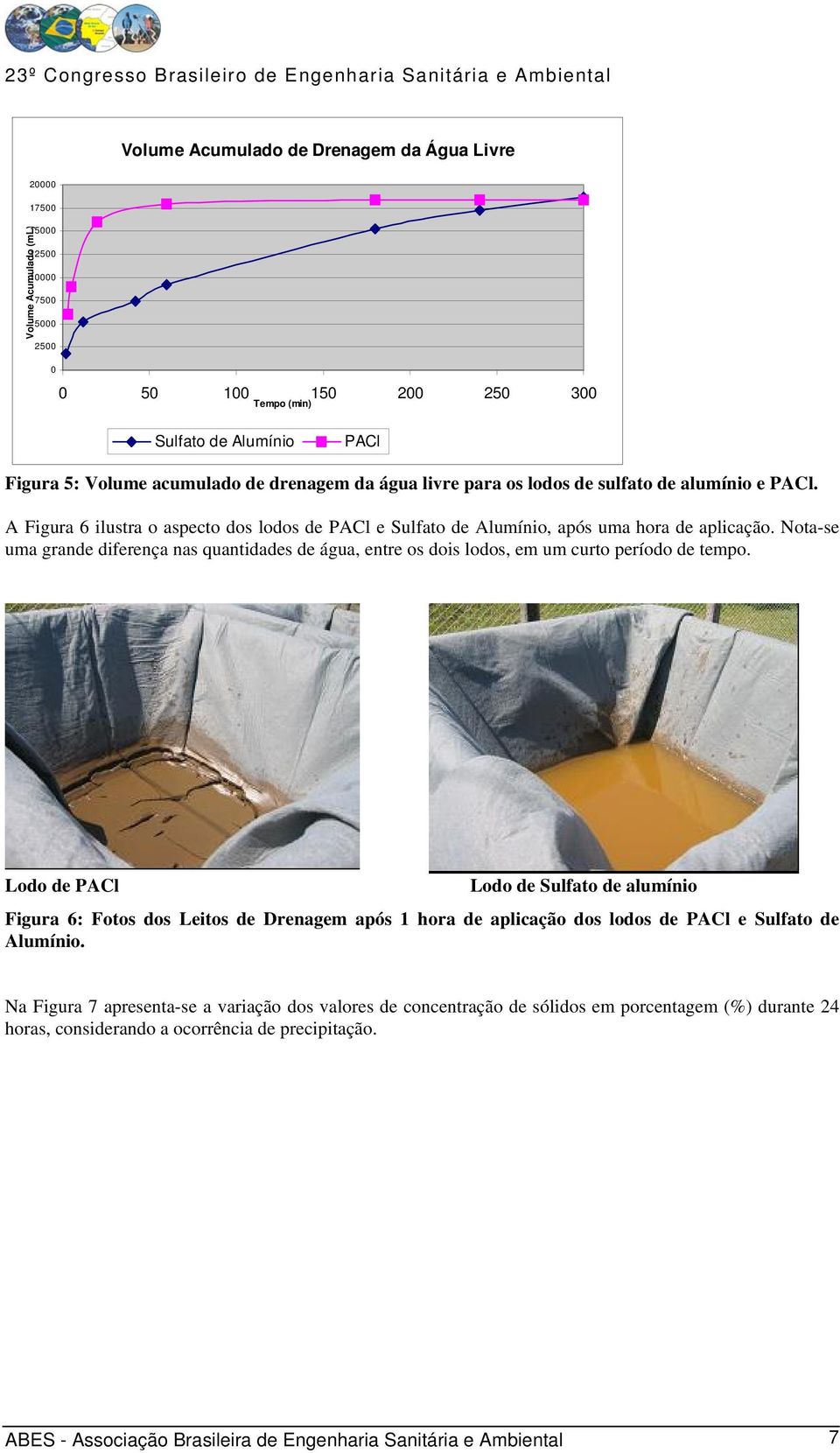 Nota-se uma grande diferença nas quantidades de água, entre os dois lodos, em um curto período de tempo.