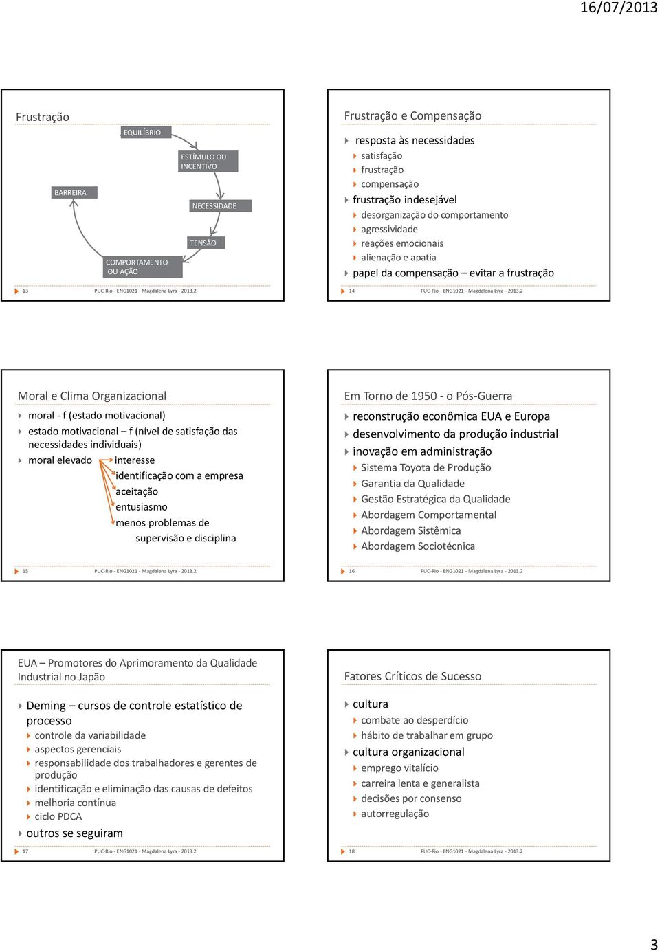 motivacional f (nível de satisfação das necessidades individuais) moral elevado interesse identificação com a empresa aceitação entusiasmo menos problemas de supervisão e disciplina Em Torno de 1950