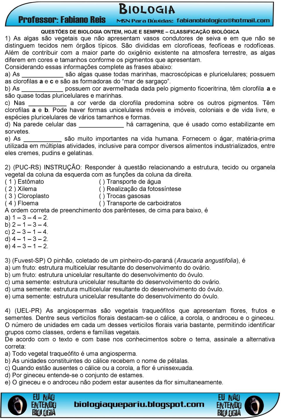 Além de contribuir com a maior parte do oxigênio existente na atmosfera terrestre, as algas diferem em cores e tamanhos conforme os pigmentos que apresentam.