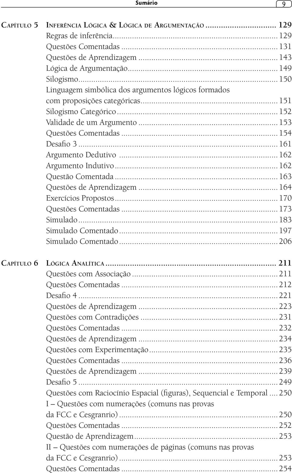 .. 161 Argumento Dedutivo... 162 Argumento Indutivo... 162 Questão Comentada... 163 Questões de Aprendizagem... 164 Exercícios Propostos... 170 Questões Comentadas... 173 Simulado.