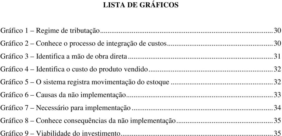 .. 32 Gráfico 5 O sistema registra movimentação do estoque... 32 Gráfico 6 Causas da não implementação.