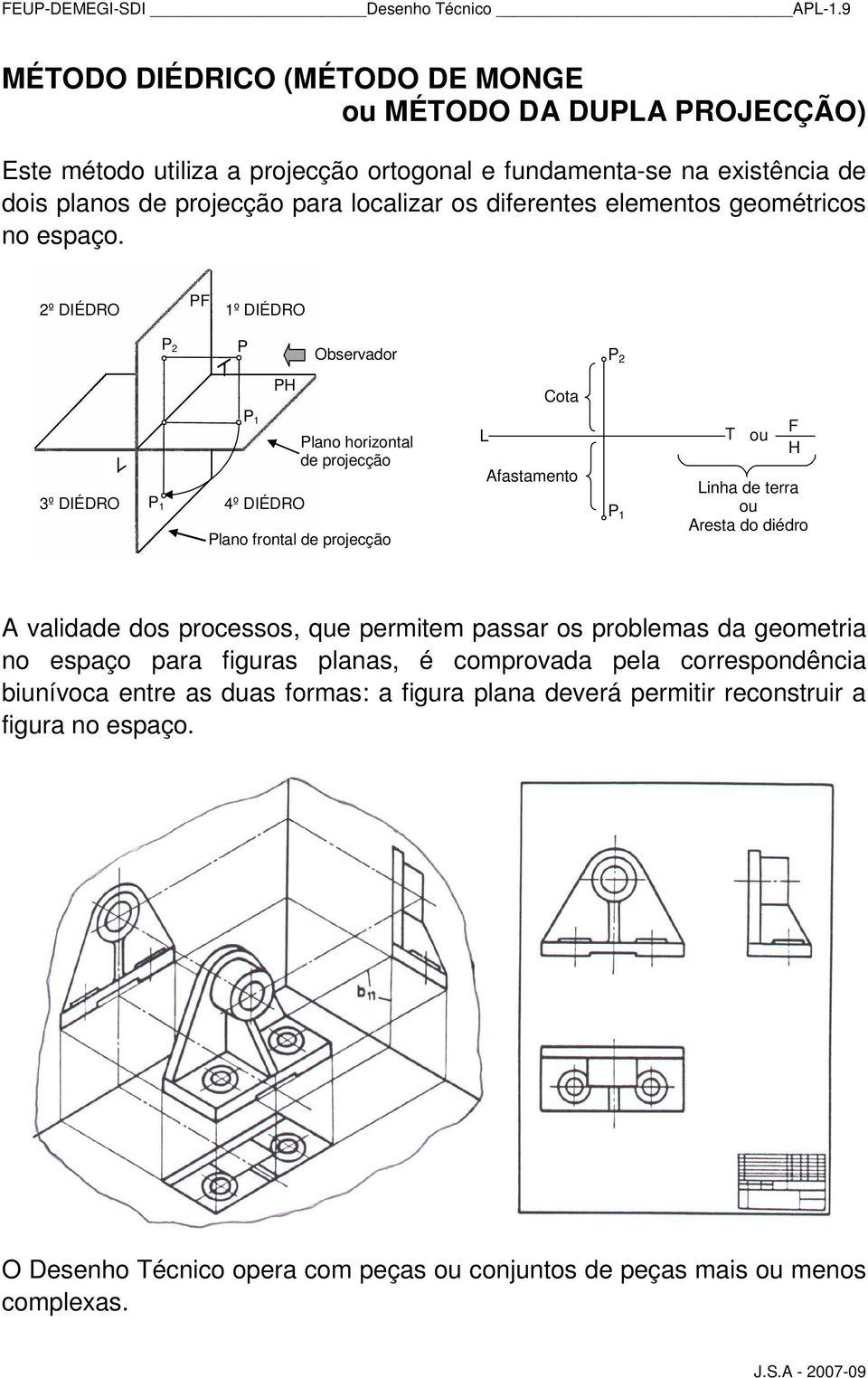 elementos geométricos no espaço.