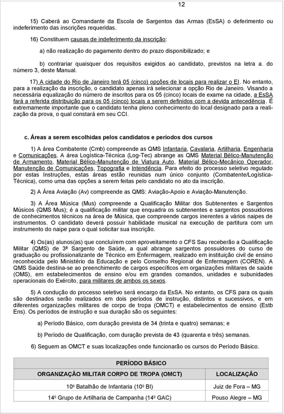 a. do número 3, deste Manual. 17) A cidade do Rio de Janeiro terá 05 (cinco) opções de locais para realizar o EI.